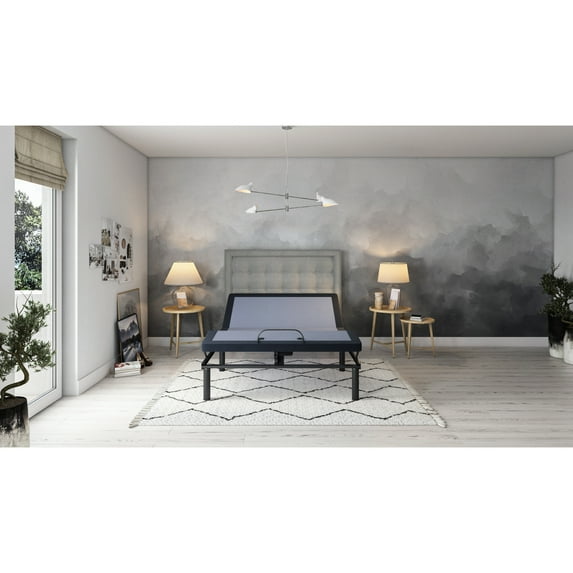 Queen Adjustable Bed Base Os3, Head & Foot Position Changes, 3 Vibration Settings, 850lb Weight Capacity, Blue Os3 Support, And Modifications, Intensity Levels,