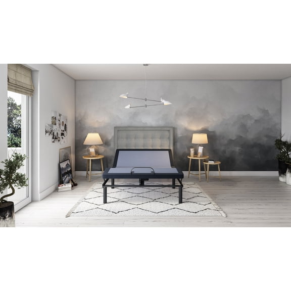 Queen Adjustable Bed Base Os3, Head & Foot Position Changes, 3 Vibration Settings, 850lb Weight Capacity, Blue Os3 Support, And Modifications, Intensity Levels,