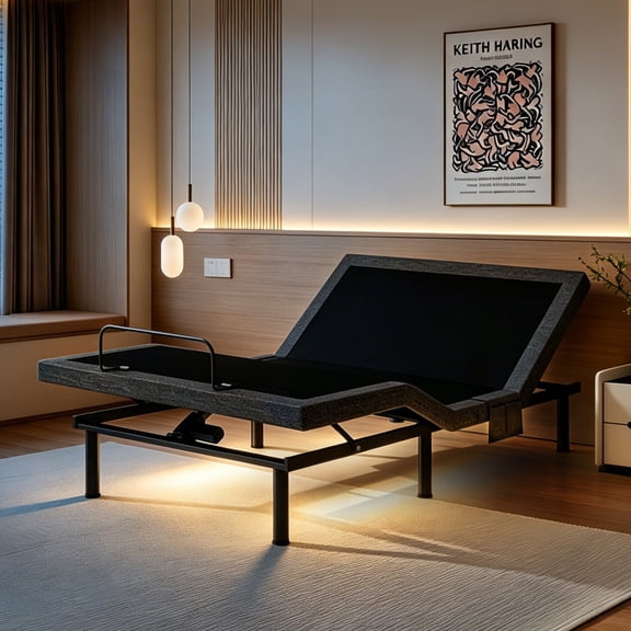 Queen Adjustable Bed Frame – Dual Motor Electric Base with Wireless Remote, Zero Gravity, Anti-Snore, TV Mode, Under-Bed LED, 4 USB Ports, Side Pocket, 3-Height Legs