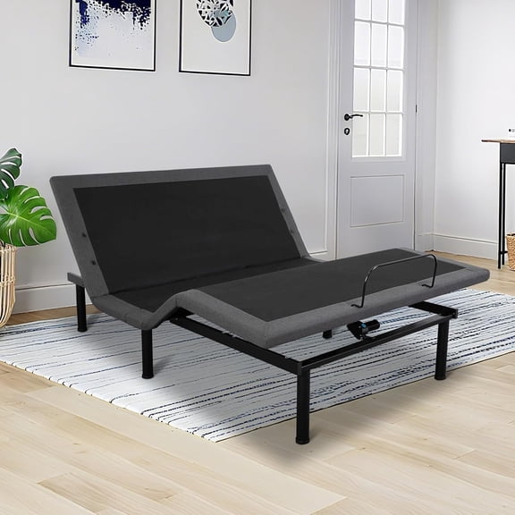 Queen Adjustable Bed Frame, Ergonomic Electric Bed Base with Wireless Remote and 2 USB Ports, Head and Foot Incline, Nightlight, Massager, Anti-Snore, Easy Assembly