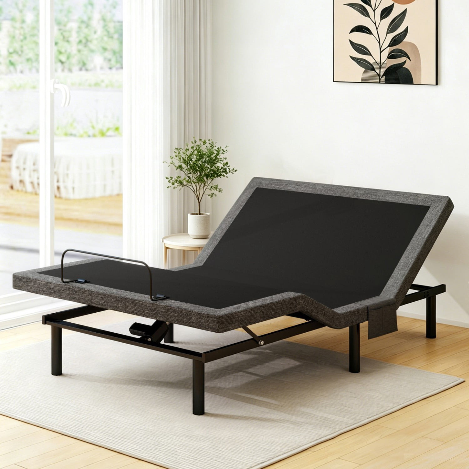 Queen Adjustable Bed Frame with Under-Bed LED, Head and Foot Lift ...