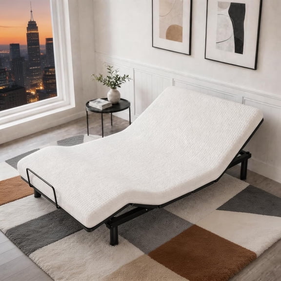 Queen Adjustable Bed Frame with Steel Frame Wireless Remote Head and Foot Incline Quiet Motor
