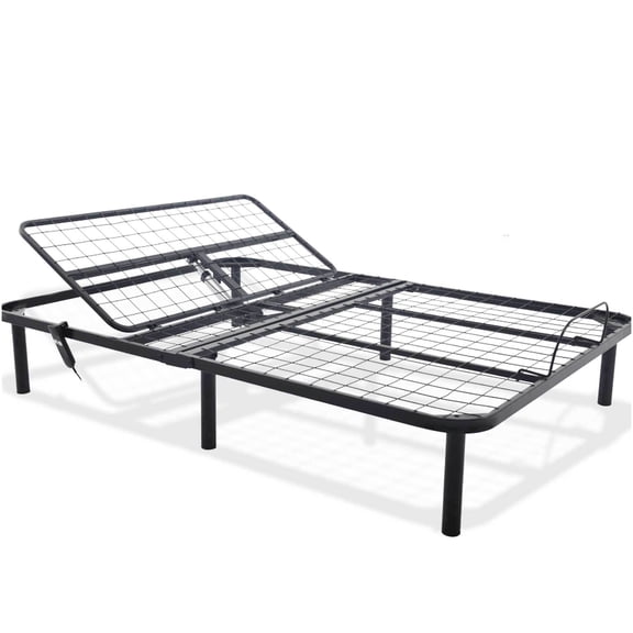 Queen Adjustable Bed Frame with Wireless Remote, Head Tilt for Reading, TV Watching, and Relaxation, 850lbs Support, Black Steel Base