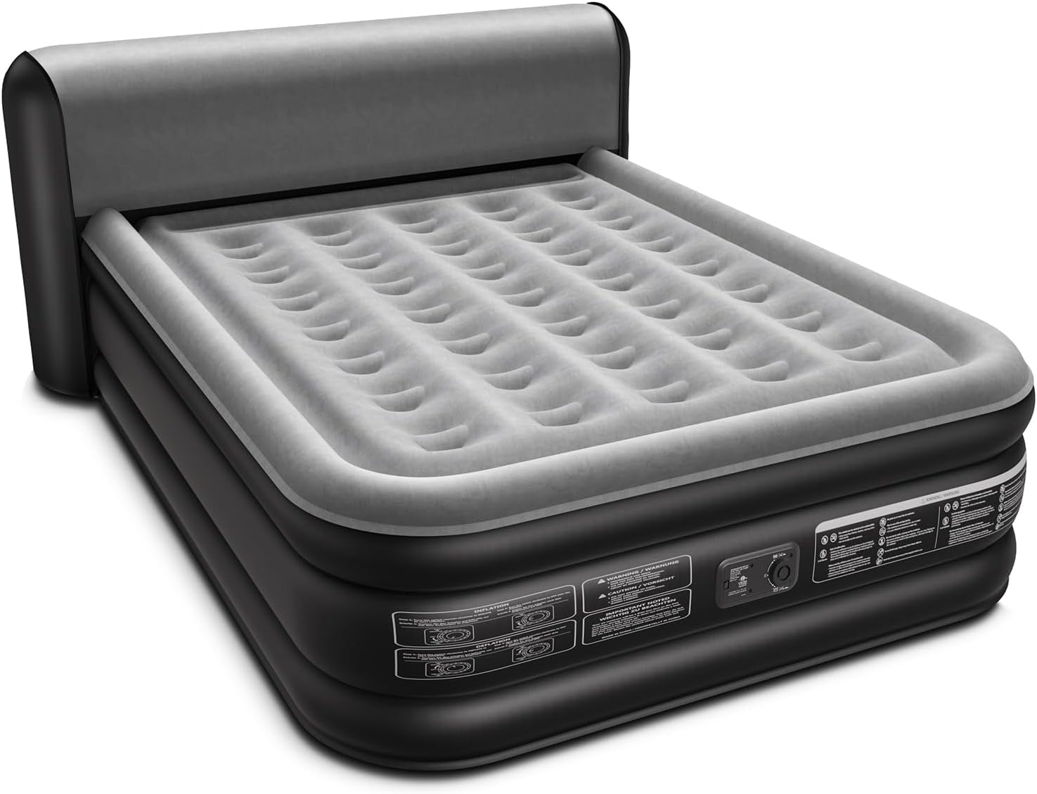 Queen Air Mattress with Built in Pump 18" Raised with 33" Headboard