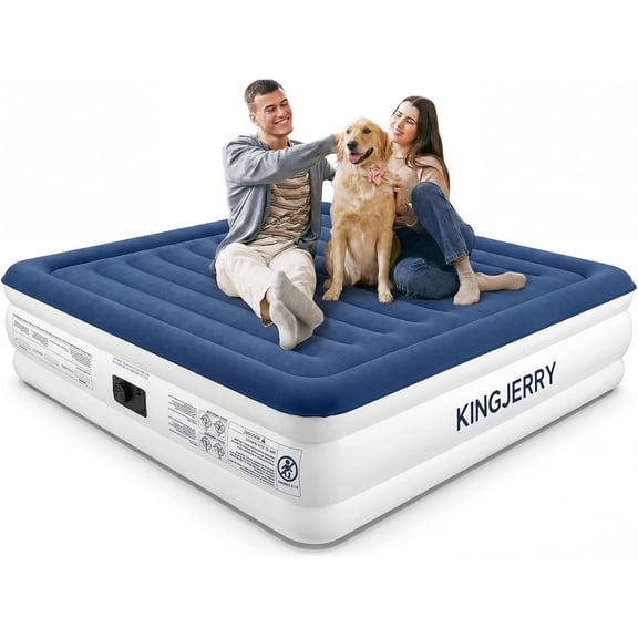 Queen Air Mattress with Built in Pump, Blow Up Mattress Queen 18 Raised Comfort, Upgrade Surface Inflatable Mattress, Leakproof Air Bed for Home Guests&Camping, 800 lbs Max, 3-Min Inflation