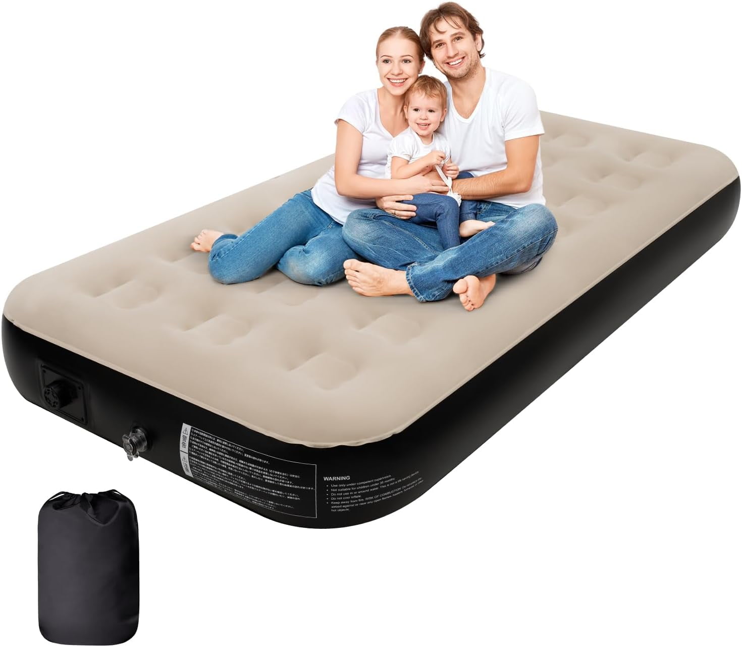 Queen Air Mattress with Built-in 2500mAh Battery Pump 10