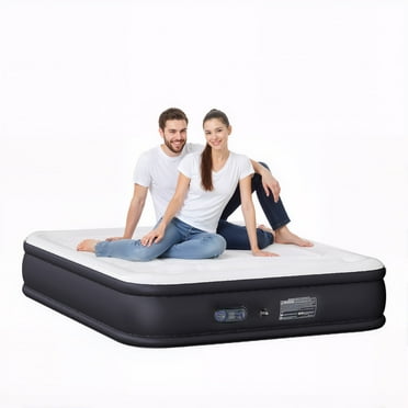 TINKLE WELL Queen Size Air Mattress with Built-in High Capacity Pump, 16" Extra Tall Raised Airbed, Non-Slip Bottom Design, Supports 660 lbs, Inflatable Mattress for Home, Camping and Travel