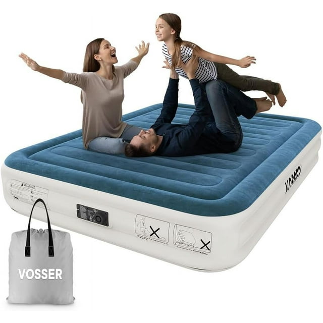 Queen Air Mattress with Builtin Pump,Fast & Easy Inflation/Deflation