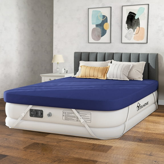 Queen Air Mattress, Custom-Fit Sheet, 3-Minute Rapid Inflation, Exceptional Durability, Sturdy Support up to 650lbs
