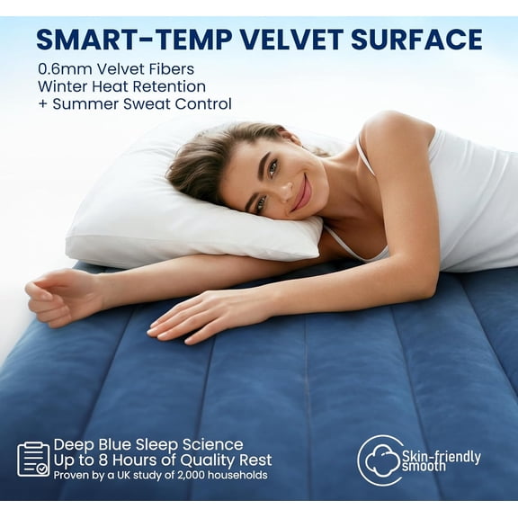 Queen Air Mattress with Built-in Pump, 18 Raised Comfort, Leakproof Inflatable Bed for Guests & Camping