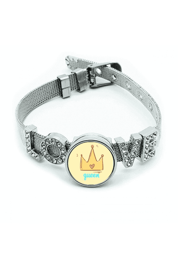 Queen Animation Kawaii Freshness Bracelet Wristband Crystal Love Adjustable Bangle