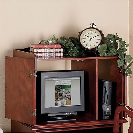 Queen Anne Computer Hutch Only Classic Cherry 34” x 22” x 25” - Walmart.com