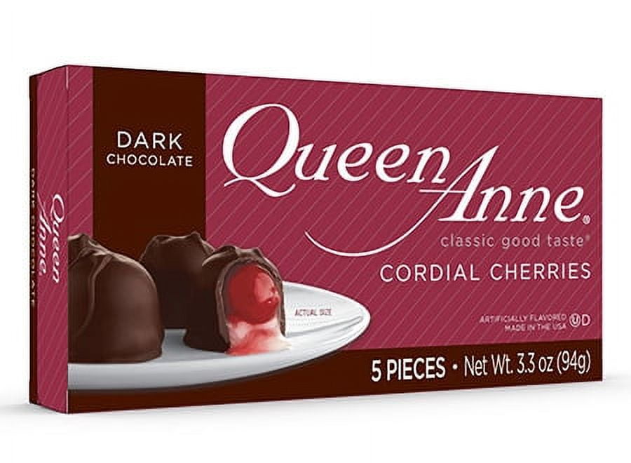 Queen Anne Dark Chocolate Cordial Cherries 3.3 OZ (2 pack)