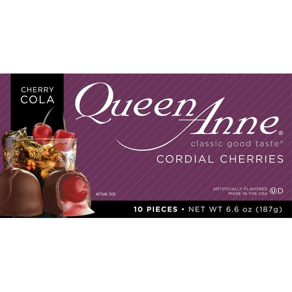 Queen Anne Milk Chocolate Cherry Cola Cordial Cherries, 6.6 oz Box, 10 Pieces