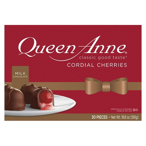 Queen Anne Milk Chocolate Cordial Cherries, 19.8 oz Box, 30 Pieces