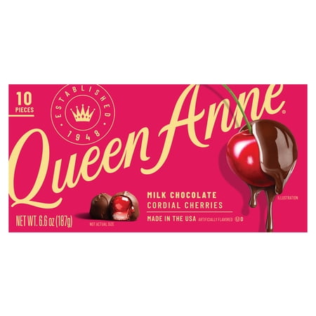 Queen Anne Milk Chocolate Cordial Cherries, 6.6 oz Box, 10 Pieces
