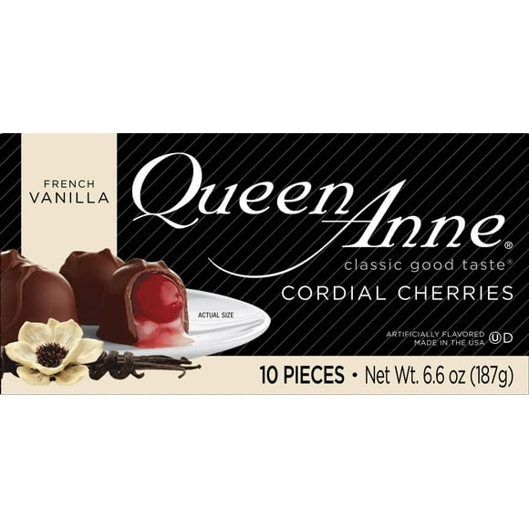 Queen Anne Milk Chocolate French Vanilla Cordial Cherries, 6.6 oz Box, 10 Pieces
