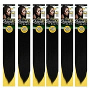 Queen B Braiding Hair Pre Stretched 50 Color 1B 6 packs