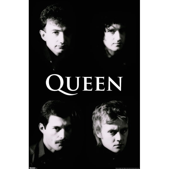 Queen - B&W Wall Poster, 14.725" x 22.375"