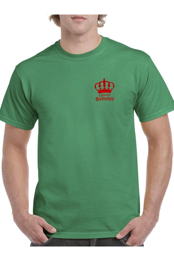 Queen Bday Left Chest Logo T-Shirt Men -Image by Shutterstock, Male Small