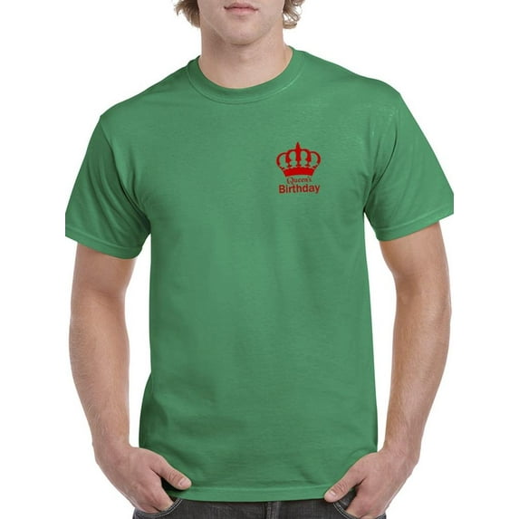 Queen Bday Left Chest Logo T-Shirt Men -Image by Shutterstock, Male XX-Large