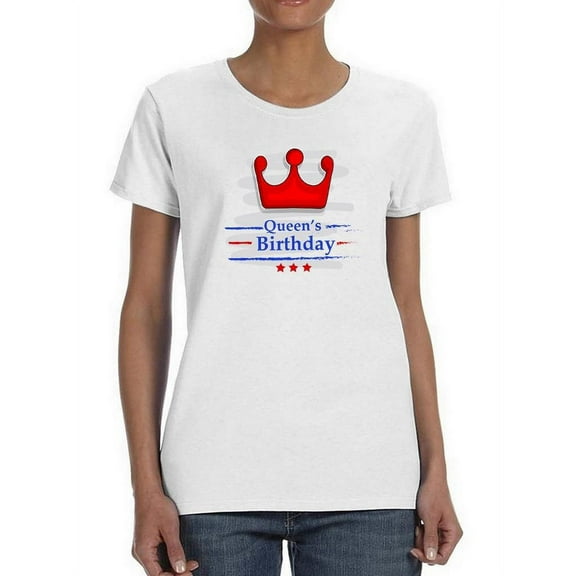 Queen Bday Vector Art Shaped T-Shirt Women -Image by Shutterstock, Female 3X-Large