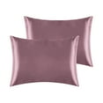 thumbnail image 1 of REGALWOVEN Set of 2 Satin Pillowcases for Hair and Skin with Envelope Closure Queen Bean Paste Color, 1 of 6