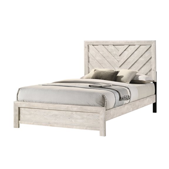 Queen Bed Featuring Chevron Pattern Headboard / Add Character to Your Bedroom