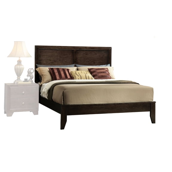 Queen Bed In Finish - Box Spring Mandatory, Strong Wood Construction, Rectangular Hb/fb, Low Profile Fb With Stylish Trim Needed Build, For Cozy Dreaming Area