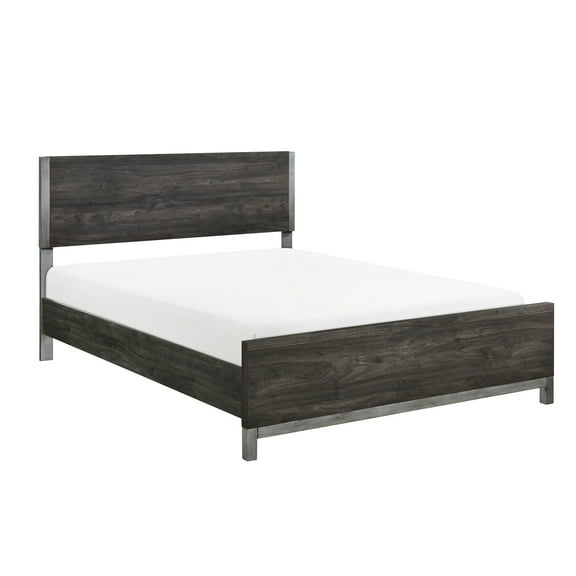 Queen Bed For Bedroom, Modern Vibe, Brownish Gray And Antique Silver Bedroom , Sleek, Hue