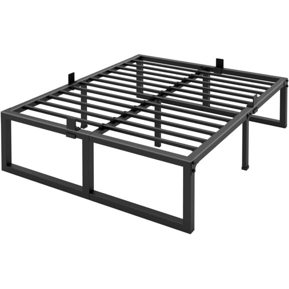 Queen Bed Frame,3500 lbs Heavy Duty Metal Platform, Steel Slats Support/No Box Spring Needed/Noise Free/Non-Slip/Easy Assembly