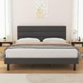 HAIIDE Queen Bed Frame, Wingback Upholstered Headboard Platform, Sturdy