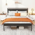 thumbnail image 1 of Queen Bed Frame, Mattress Foundation with Headboard, No Box Spring Needed, 800LBS Sturdy Metal Slats Support, Noise Free, Black, 1 of 7