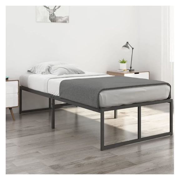 Queen Bed Frame Metal - 16 Inch Platform Bed No Box Spring, Heavy Duty Twin Bed Foundation, Noise-Free, Under Bed Storage, Easy Assembly