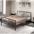 thumbnail image 1 of Queen Bed Frame, Metal Platform Bed Frame with Headboard, Footboard, Metal Legs, 12-Inch High Sturdy Steel Slat Support, No Box Spring Needed, 1 of 10