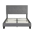 thumbnail image 1 of Queen Bed Frame with Pull Point Tufted Headboard, Upholstered Platform Bed with Sturdy Wood Slat Support, No Box Spring Needed Easy Assembly, Dark Grey, 1 of 8