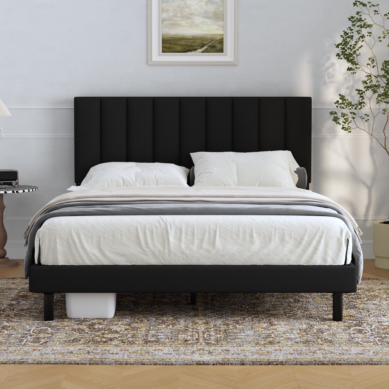 Queen Bed Frame, Lecuneey Queen Size Platform Bed with Fabric ...