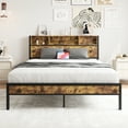 thumbnail image 1 of Queen Bed Frame with Storage Headboard, Metal Platform Bed with Charging Station, Bookcase Storage, No Box Spring Needed, Easy Assembly, Noise-Free, Black, 1 of 7