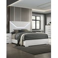 thumbnail image 1 of Queen Bed Frame - White High Gloss Finish with LED Headboard, Modern Bedroom Furniture, Engineered Wood & Metal, 61"W x 81"D, Box Spring Required., 1 of 10