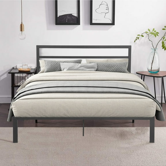 Queen Bed Frame with Headboard & Footboard,Heavy Duty Metal Platform Bed Frame Queen Size,Large Under Bed Storage Space,84.05"x61.42"x36.6",Gray