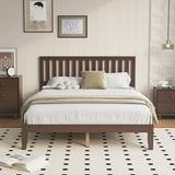 Queen Bed Frames, Telino Wood Platforms Bed Frame with Wooden Slats Support, No Box Spring Needed, Espresso - Walmart.com