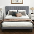 thumbnail image 1 of Queen Bed Frames with Headboard, Upholstered Platform Bed with Wood Slats 800 lbs Support , Noise Free, No Box Spring Needed, Gray, 1 of 10