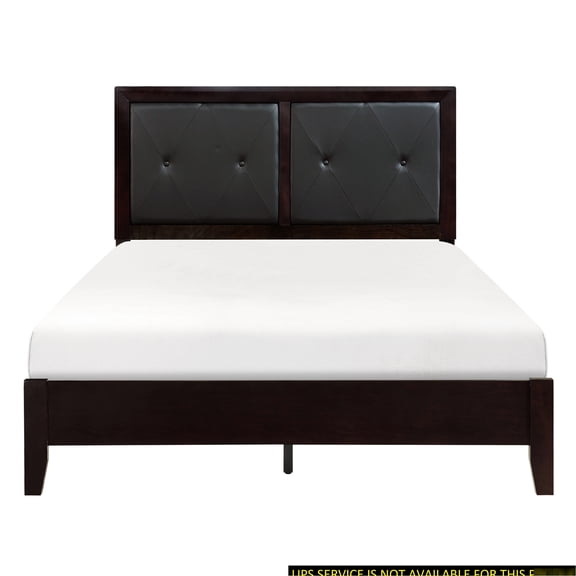 Queen Bed In , Faux Leather Upholstered Button- Headboard, Bedroom Style Bed, Color, Furniture