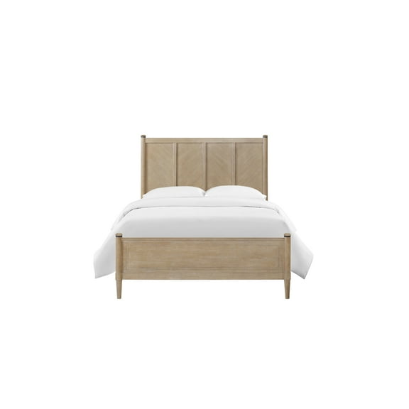 Queen Bed In Stylish Sand Finish - Casual Bedroom Decor Centerpiece Warm Sand Style Furniture