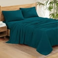 thumbnail image 1 of Queen Bed Sheet Set - Luxury Bedding 500 Thread Count Pure Egyptian Cotton 4 Piece Sheet Set Queen Size Fit Up 15" Inch to 18" Inch Deep Pocket, Teal Solid Color, 1 of 4