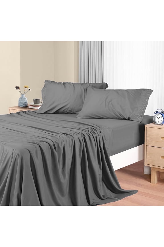 Bed Sheets Queen Size, 1800 Series Microfiber Cooling Bed Sheets, Breathable & Hypoallergenic 4 Pieces Luxury Soft Sheet Set, Mattress Fitted up to 16 in