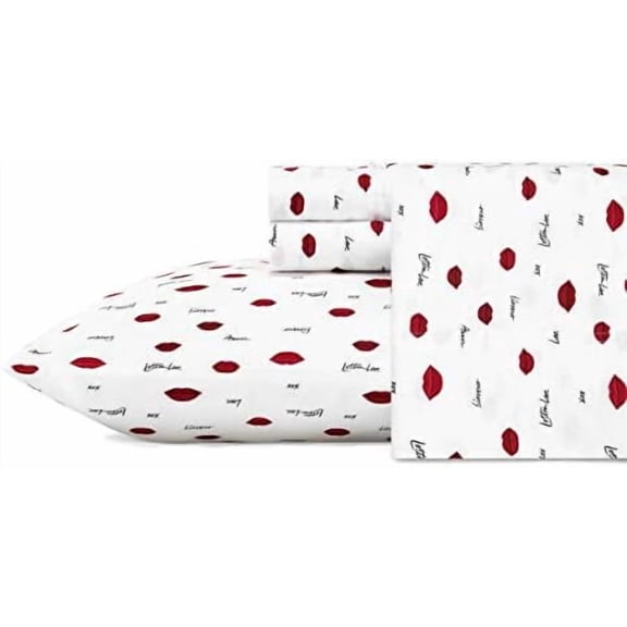 - Queen Bed Sheets, Soft & Lightweight Bedding, Fade & Wrinkle Resistant (Love Lips, Queen)
