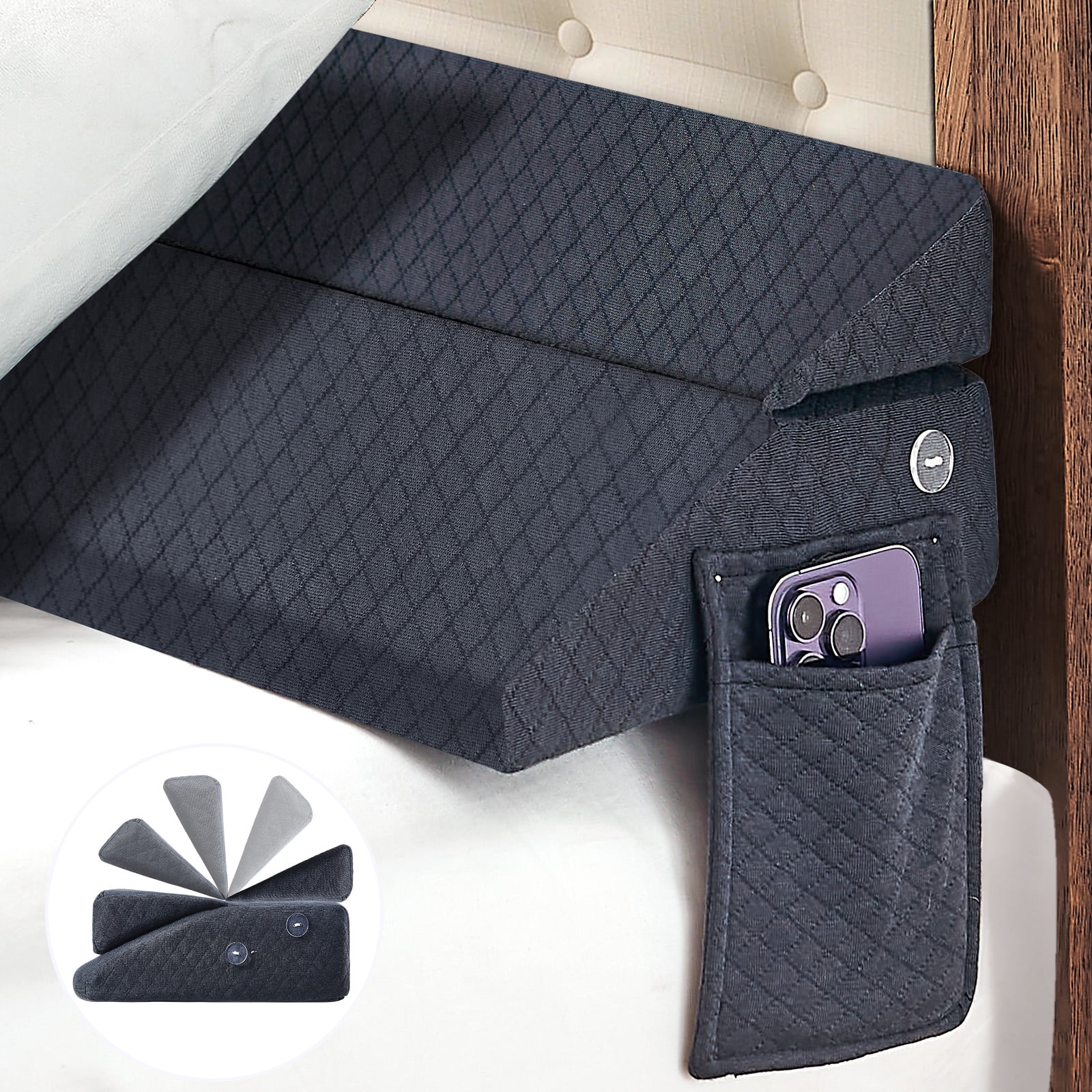 Queen Bed Wedge Pillow Stopper,Bed Gap Filler (08"),Headboard Pillow