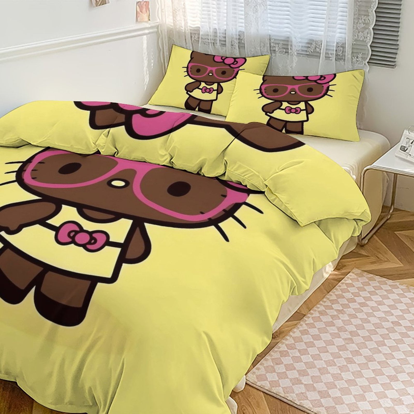 Queen Bedding Sets for Girls Cute Hello Kitty Bedding Set for Kids Hello Kitty Merch Room Decor ...