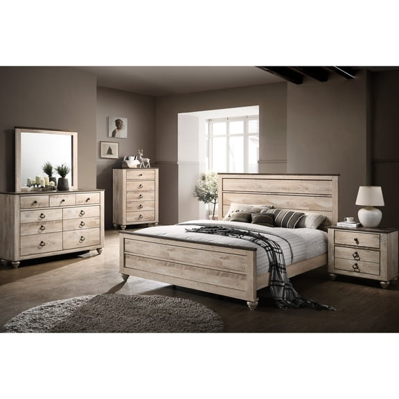 Queen Bedroom Furniture Set | For a Stylish and Functional Bedroom | Crafted from Wood with Distressed Finish | Addresses the Problem of Worn - out Bedroom Decor
